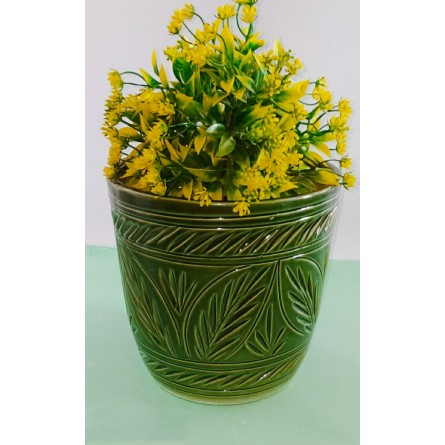 Green Leaf Ceramic Pot